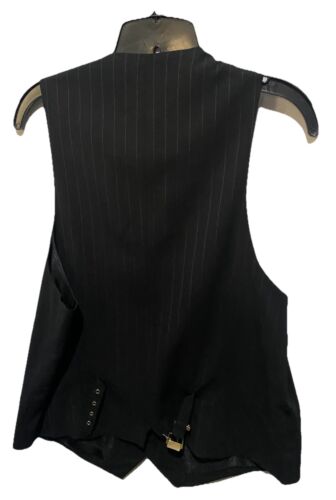 VNTG Gianni Versace Couture Mens Black Pinstripe Button Down Vest Size 52 Italy - Picture 11 of 20