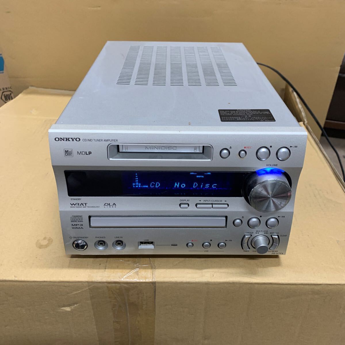 ONKYO　FR-N7FX＋D-N7FX ONKYO FR-N7FX CD MD Recorder Compact Disk Silver AC100V