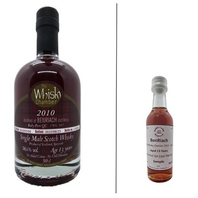 Whisky Sample BenRiach 13 Y  The Whisky Chamber 2010-23 Ruby Port C, 58,6%, 5cl