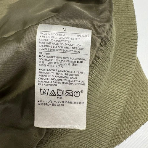 Banana Republic Men’s M Bomber Jacket Faux Vegan Suede Full Zip Pockets Green image 11