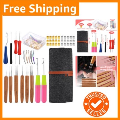 Complete Dreadlock Tool Set: 48 Pcs with Stainless Steel Hooks & Hair Rings