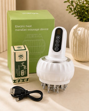 Heated Vibrating Handheld Red Light Rechargeable Massager MS-3085J White