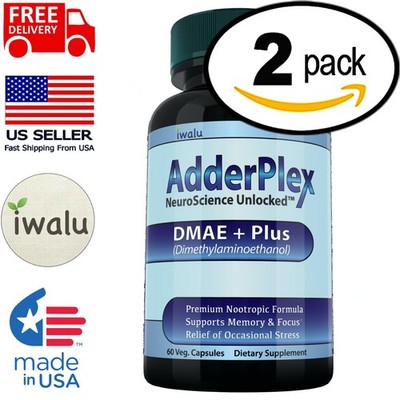 2X ADDERPLEX Brain Energy Cognitive Performance Memory Boost Octane Men & Women