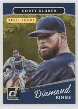 2017 Panini Donruss Diamond Kings Gold Press Proof 2/99 Corey Kluber #8 b9e