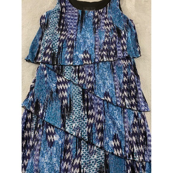 Connected Apparel Blue Multi Layered Pleated Slee… - image 2