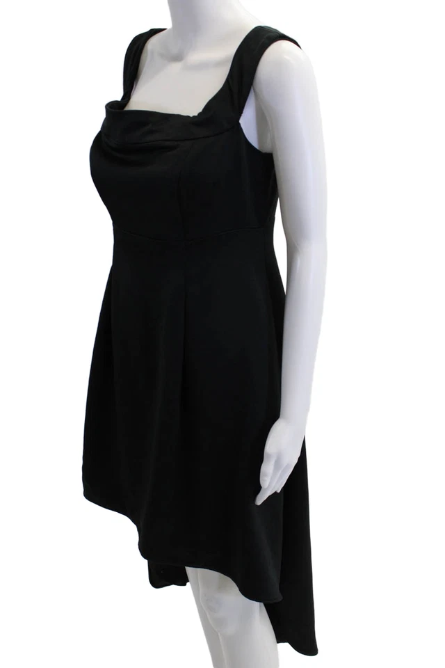 Vestido feminino Cynthia Rowley com zíper nas costas no ombro preto tamanho 10 - Imagem 2 de 4