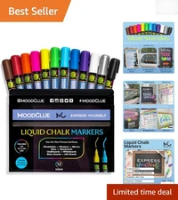 Bold Multicolor Liquid Chalk Markers - Eraser Tips for Easy Cleanup