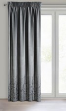 Mirela velvet curtain, velvet curtain, with curling ribbon 1 pc. Gold Pattern, V...