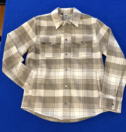 VRST Men's Wool Blend Plaid Shirt Jacket, Size S / Enlighten Plaid Stone - product listing photo