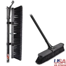 Heavy Duty Multi-Surface Push Broom Rust Resistant Steel Handle Recycled Fibers