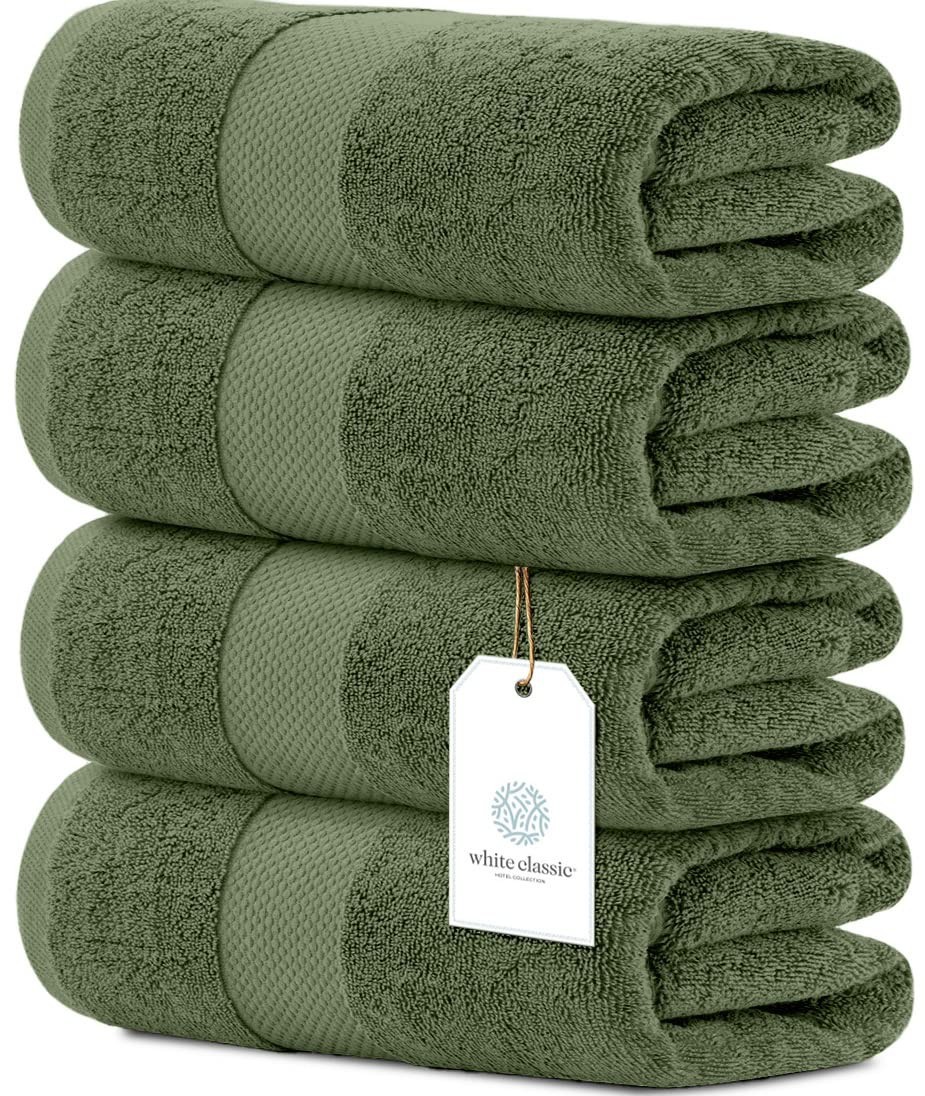 S 100 % Cotton Sage -  Hotel Spa  27x54 4-pack  Super Absorbent 700gsm