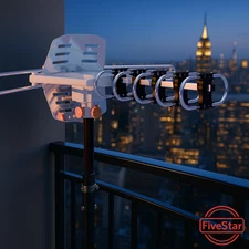 HDTV 1080P Outdoor Amplified Digital Antenna 360 Rotor HD TV UHF VHF FM 150 Mile