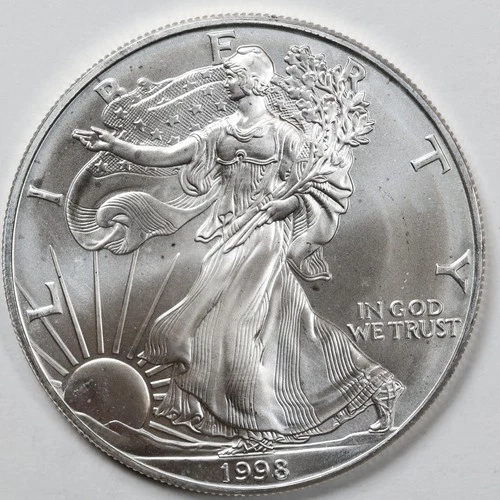 1998 American Silver Eagle (BU) - AUTHENTIC - In a Capsule to Protect It!