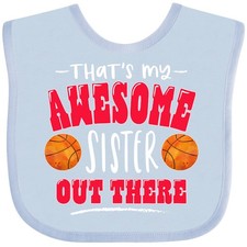 Inktastic That's My Awesome Sister Out There With Basketballs Baby Bib Sports