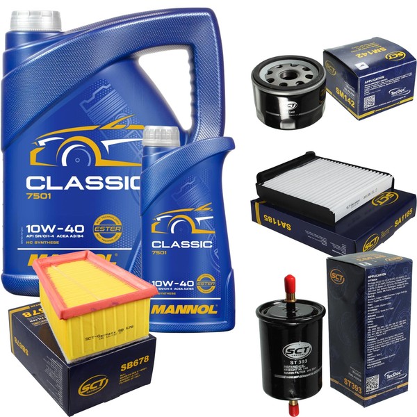 SCT Inspektionspaket 6L Mannol 10W-40 FüR Dacia Logan MCV 1.6 16V Renault-image