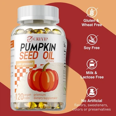 GREVIP Pumpkin Seed Oil - Anti-hair Loss,Prostate,Urinary and Bladder Health,Vegetarian