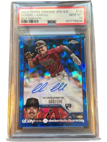2023 TOPPS CHROME UPDATE SAPPHIRE AUTO CORBIN CARROLL /199 #CC PSA 10 137776808