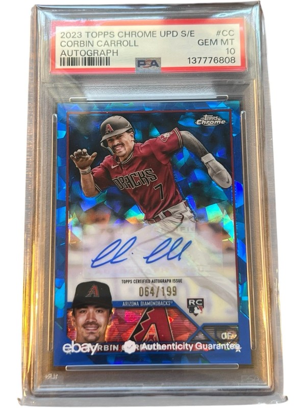 2023 TOPPS CHROME UPDATE SAPPHIRE AUTO CORBIN CARROLL /199 #CC PSA 10 137776808