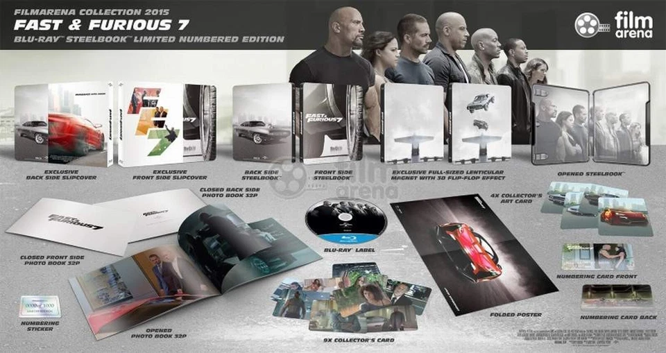 "FAST & FURIOUS 7" - Vin Diesel Action - Filmarena Fullslip BLU RAY STEELBOOK - Bild 2 von 4