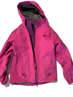 Jack Wolfskin 3 in 1 jacket shell with fleece size kids 164 zr 887