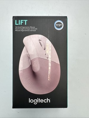 Logitech Lift Wireless Vertical Mouse - Rose Used No USB Dongle Bluetooth Only