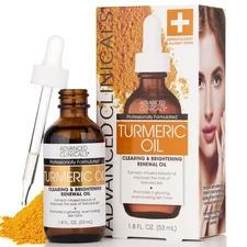 Advanced Clinicals Turmeric Oil Facial Skin Care Serum For Face. Antioxidant