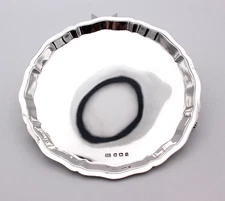 Sterling Silver Salver on feet, 5 3/4 inch diameter, Sheffield 1960