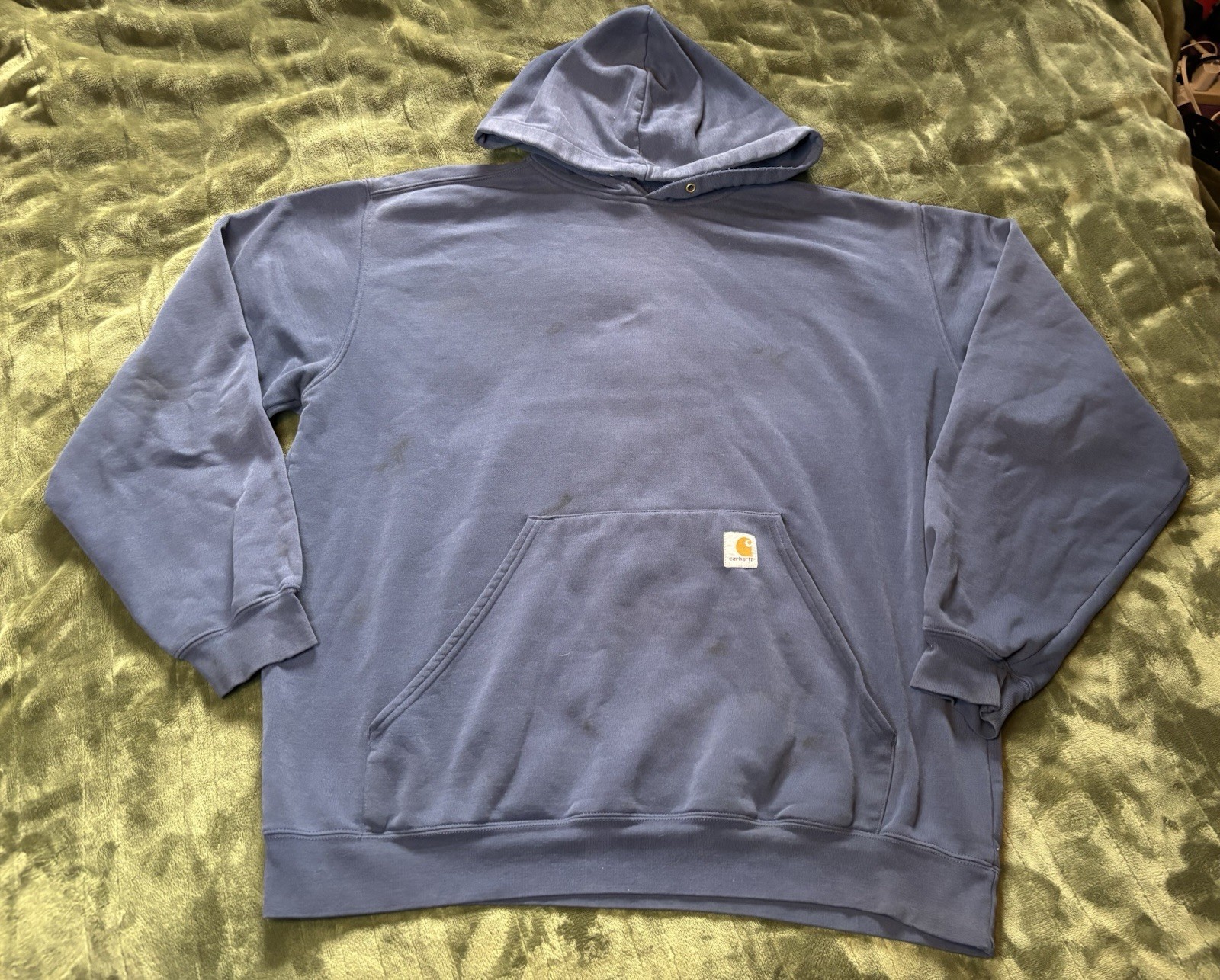 Carhartt Hoodie Mens XL Blue Faded Distressed Vintage Y2K Sweater Sweatshirt