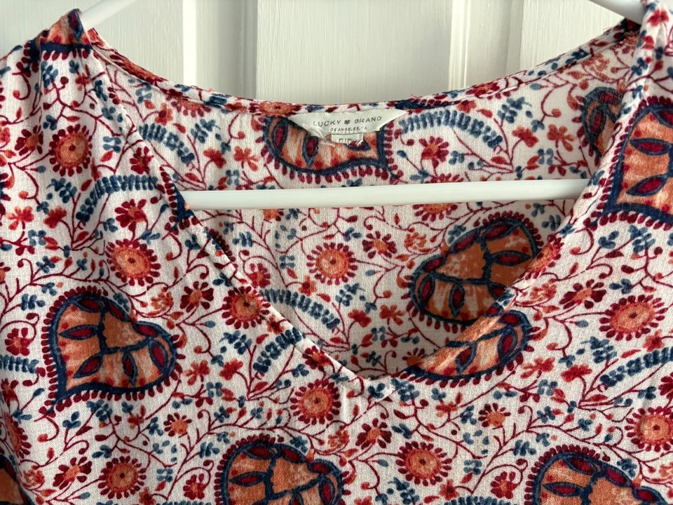 Lucky Brand, Peasant Top, Woman's Blouse, Shirt, Size XS/S, 3/4 Sleeve - Image 2 of 4