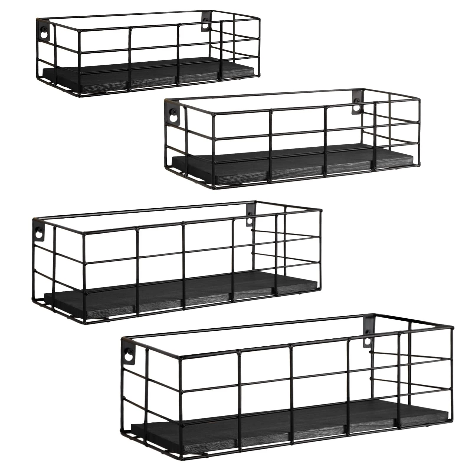 4 Set Floating Shelves Wall Shelves for Storage Hanging Shelves Wall Mounted ...