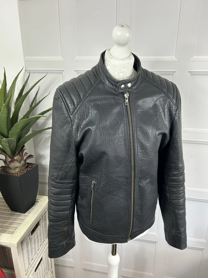 Leather Jacket "War Is Over If You Want It" UK Chest Size 38ins Lined In Black - Image 4 of 4