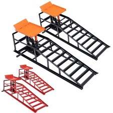 2X Heavy Duty Auto Car Truck Service Ramps Lifts Hydraulic Lift 5 Ton Jack USA