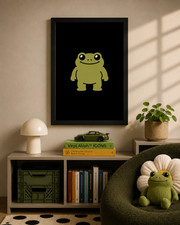 Minimalist Frog Wall Art 12 x 16 in (30 x 40 cm) Playful Animal Illustration