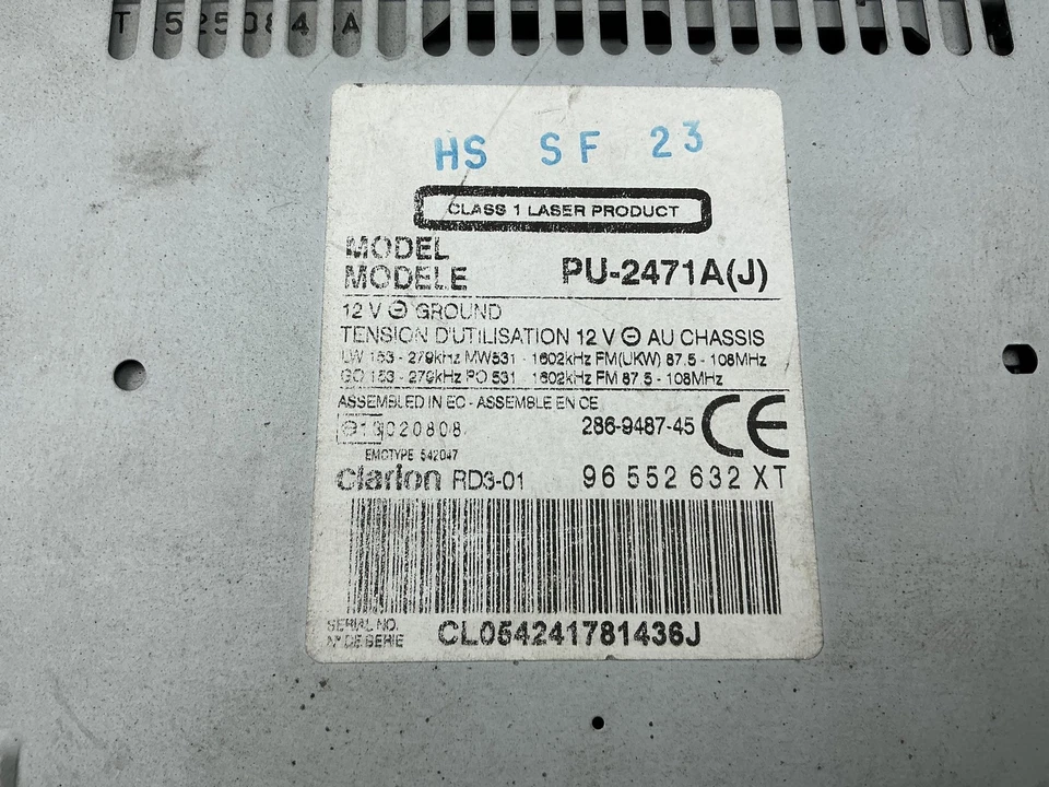 AUTORADIO PER CITROEN C3 1° Serie 6564JW (02>05) - Immagine 4 di 4