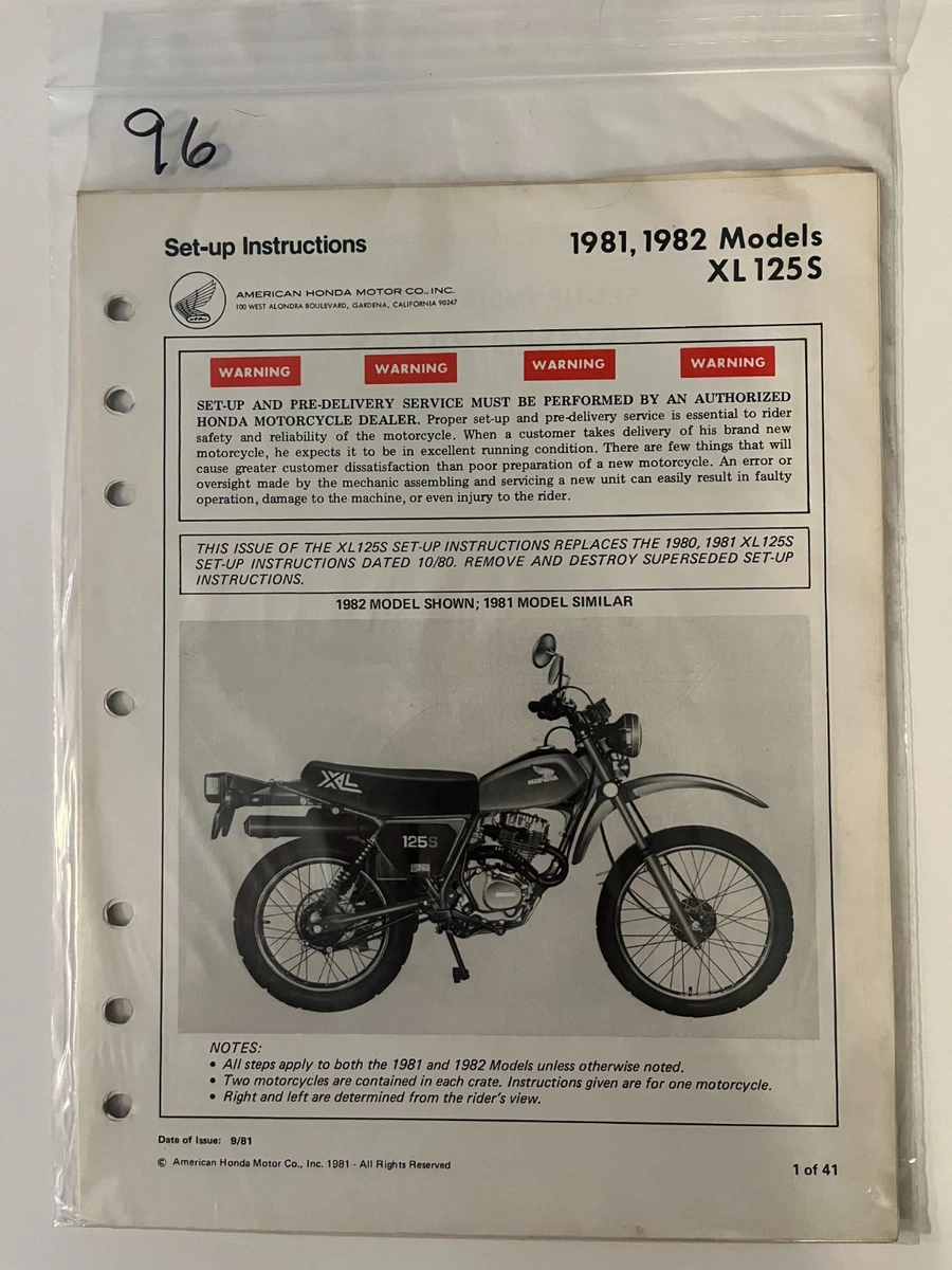 Preços baixos em Reparo de Motocicleta XL125S Manuais e FOLHETOS