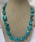 Bold gradual  turquoise nugget necklace//18"plus 10" rope length(w158a-w4.2)