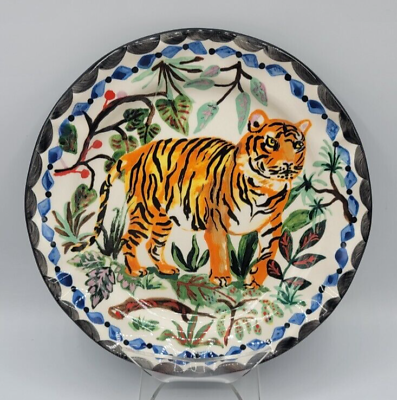 Ceramic Round Dinner Plate Portrait Of Bengal Tiger 1