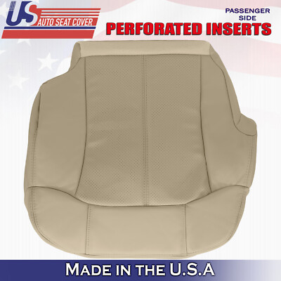 2002 For Cadillac Escalade Passenger Bottom Perforated Leather Seat Cover Tan