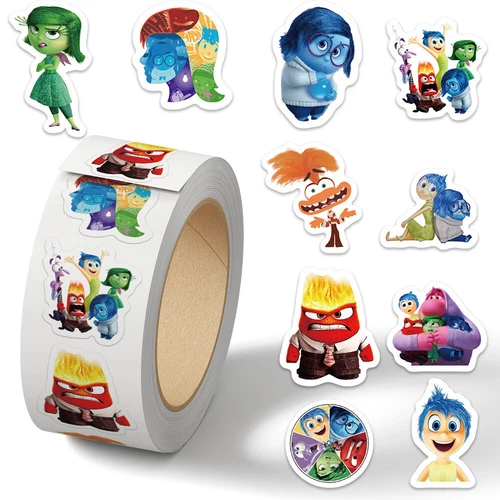 500pcs/roll Inside Out Animated Characters Stickers Party Bag Birthday Decals