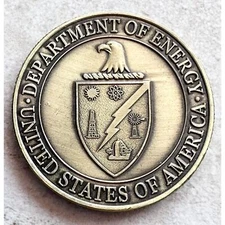 DOE US Department of ENERGY US Government Bronze Plated-Challenge Coin