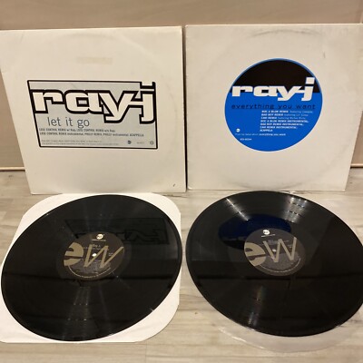 Ray J - Everything You Want & Let It Go Vinyl Singles With Remixes Vinyl Is NM