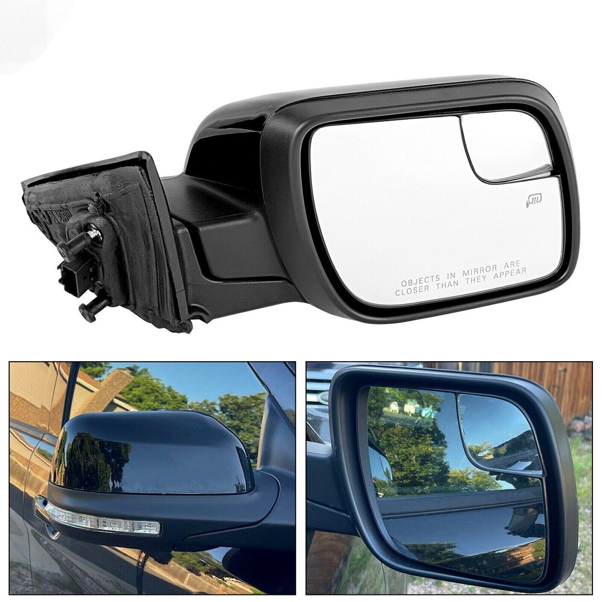 Kool Vue Driver Side Heated Mirror For Ford Explorer 2016-2019 | Power Glass W/ Signal & Puddle Light | Paintable