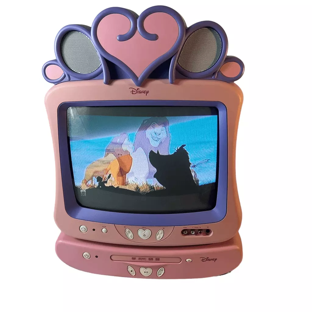 Disney Princess 13” Retro Gaming CRT TV DVD Combo Stereo Color Tested Works