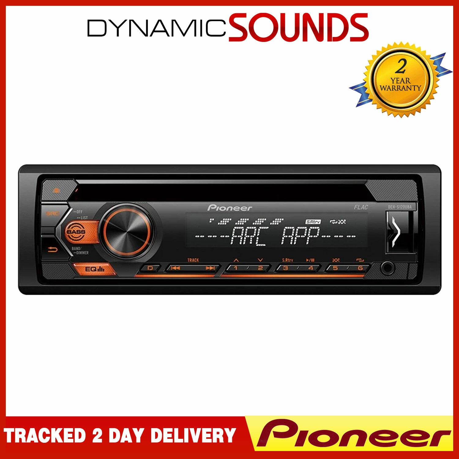 Pioneer DEHS120UBA CD MP3 USB AUX In Tuner Car Stereo Amber Light UP