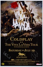 COLDPLAY Signed 'Viva La Vida' Window Poster - Pop / Rock Star Band - reprint