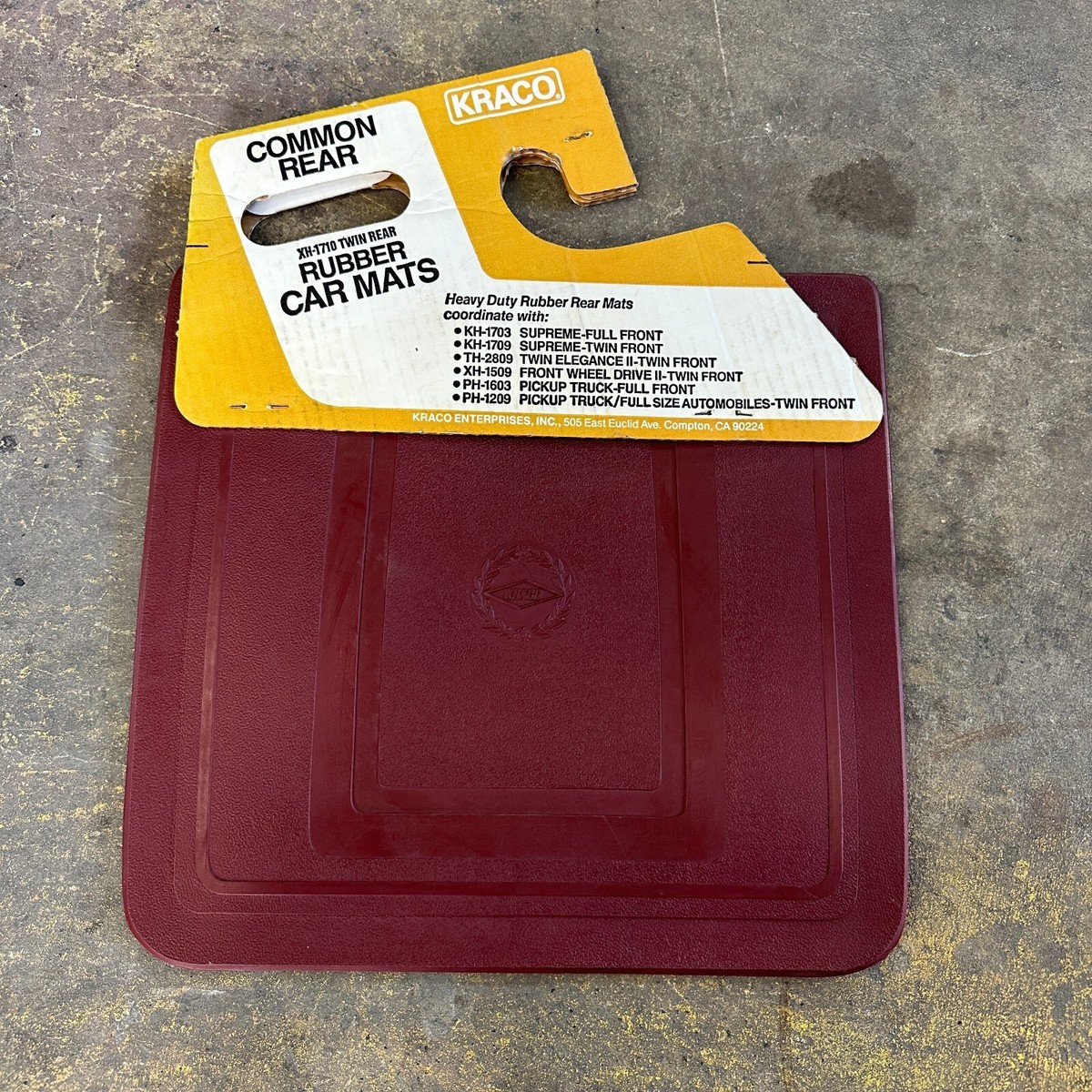 NOS Kraco Rear Floor Mats MAROON 15x14 Rubber Vintage Deadstock | eBay