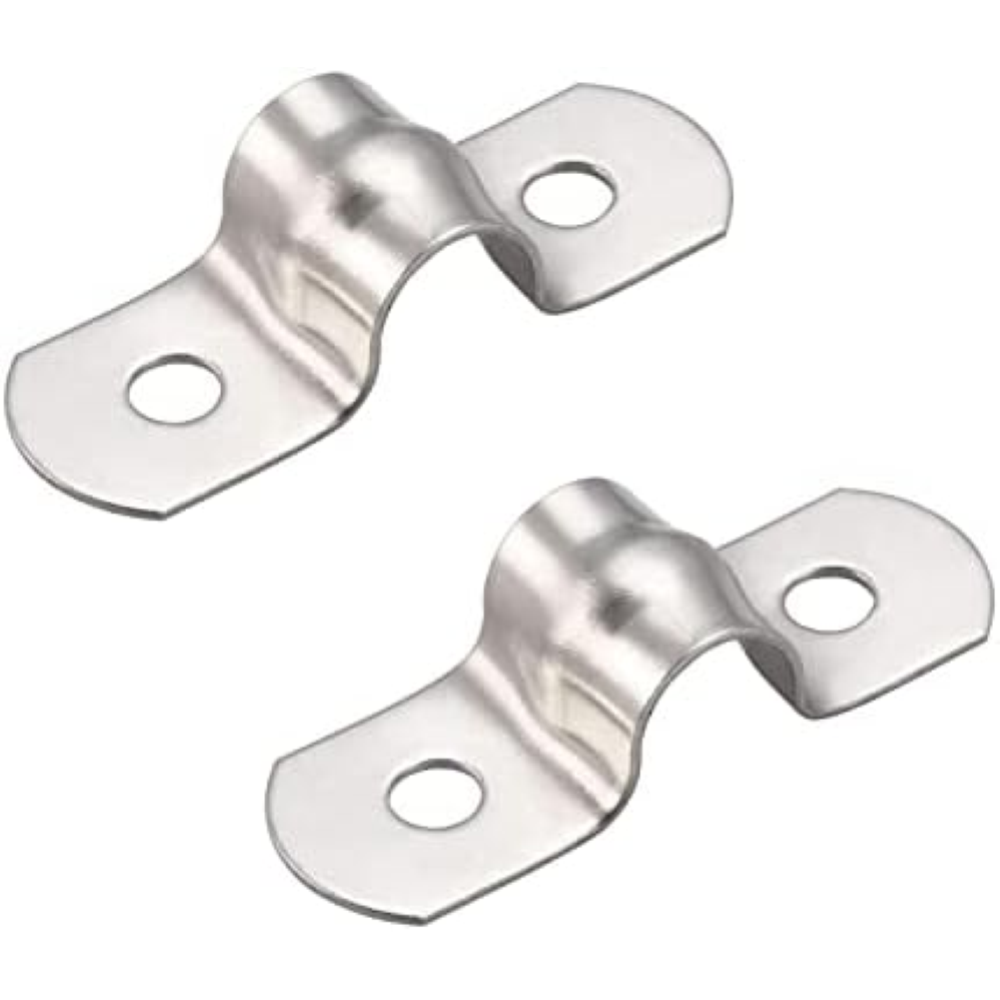 TA-VIGOR 45 cinghie rigide per tubi da 8 mm, 2 fori, in acciaio inox 201, staffa