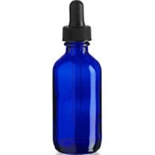 160 Pcs 2 oz [60ml] COBALT BLUE Boston Round Glass Bottle with Standard Dropper