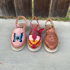 Mujer Huarache Artesenal Mexicano Sandalias Múltiples Diseños Correa al Tobillo