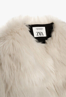 ZARA FAUX FUR CROPPED JACKET LIMITED EDITION BEIGE FW24 ZARA FAUX FUR CROPPED JACKET LIMITED EDITION BEIGE FW24